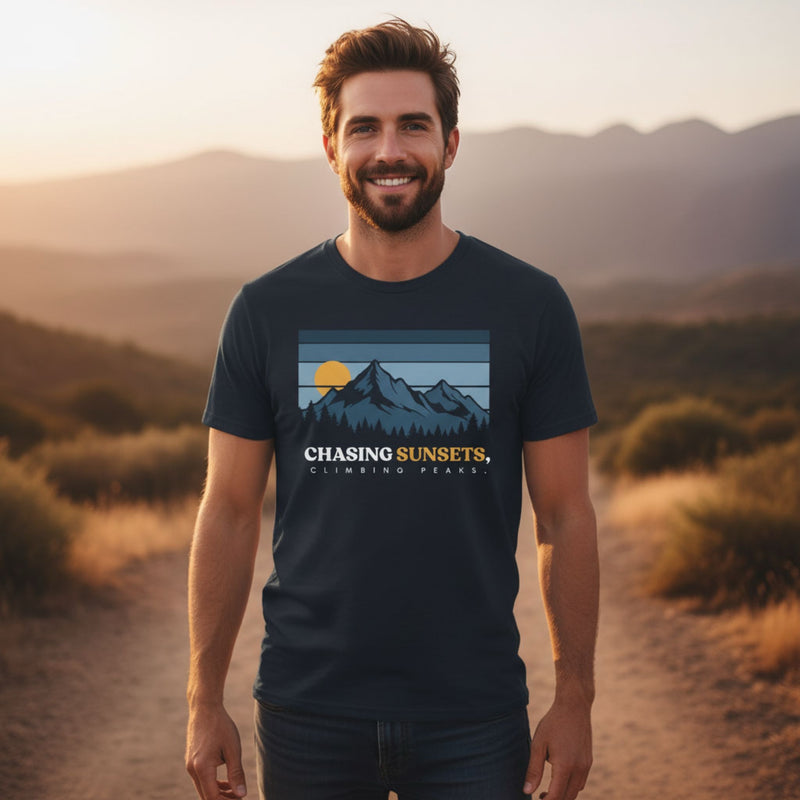 Mountain Horizon | Chasing Sunsets Retro Graphic Tee