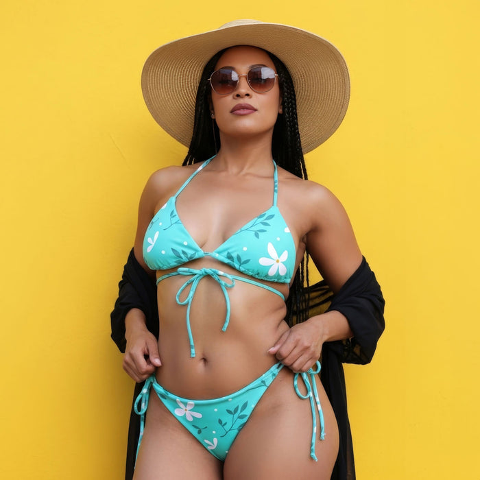 Samantha Sol Aqua Bloom String Bikini