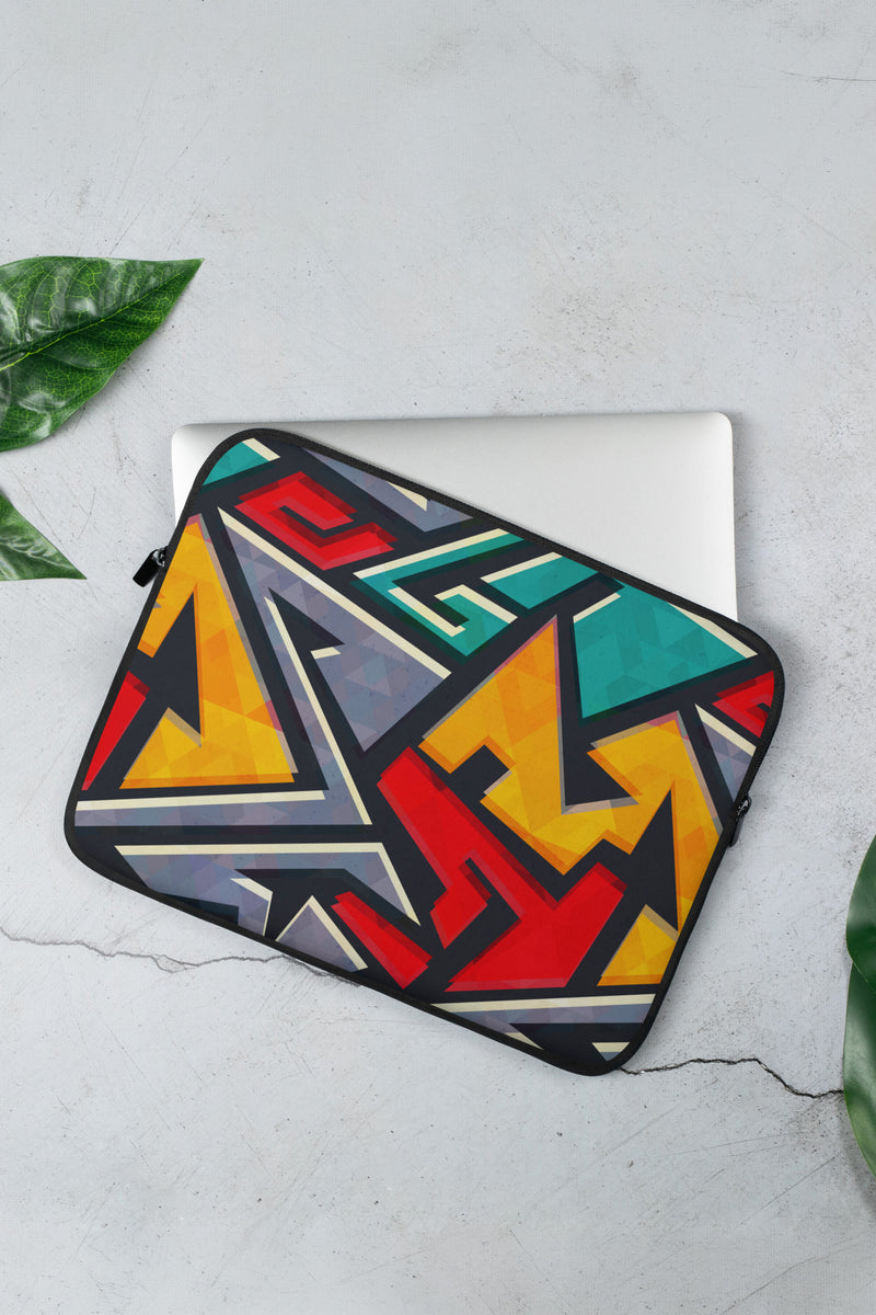 Urban Graffiti Abstract Geometric Laptop Sleeve