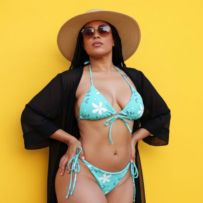 Samantha Sol Aqua Bloom String Bikini