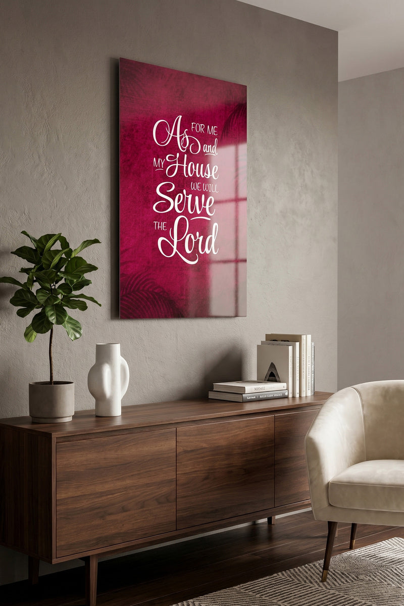 As For Me and My House Joshua 24:15 Scripture Glossy Metal Wall Art