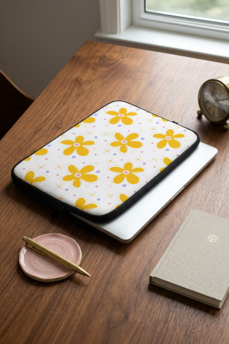 Whimsical Meadow Daisy Laptop Sleeve