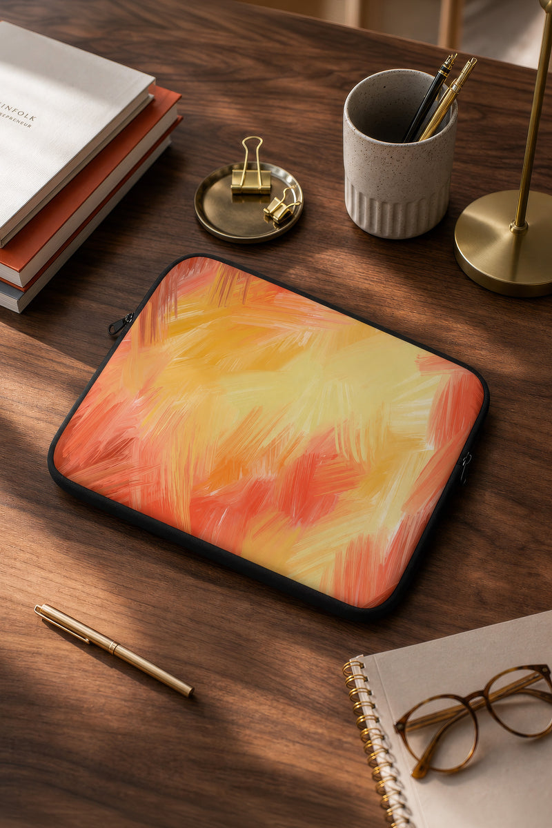 Sunlit Brushstrokes Abstract Art Laptop Sleeve