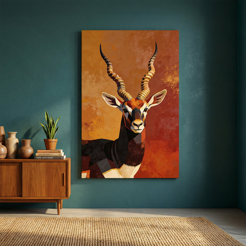 Majestic Antelope – Modern African Wildlife Canvas Wall Art