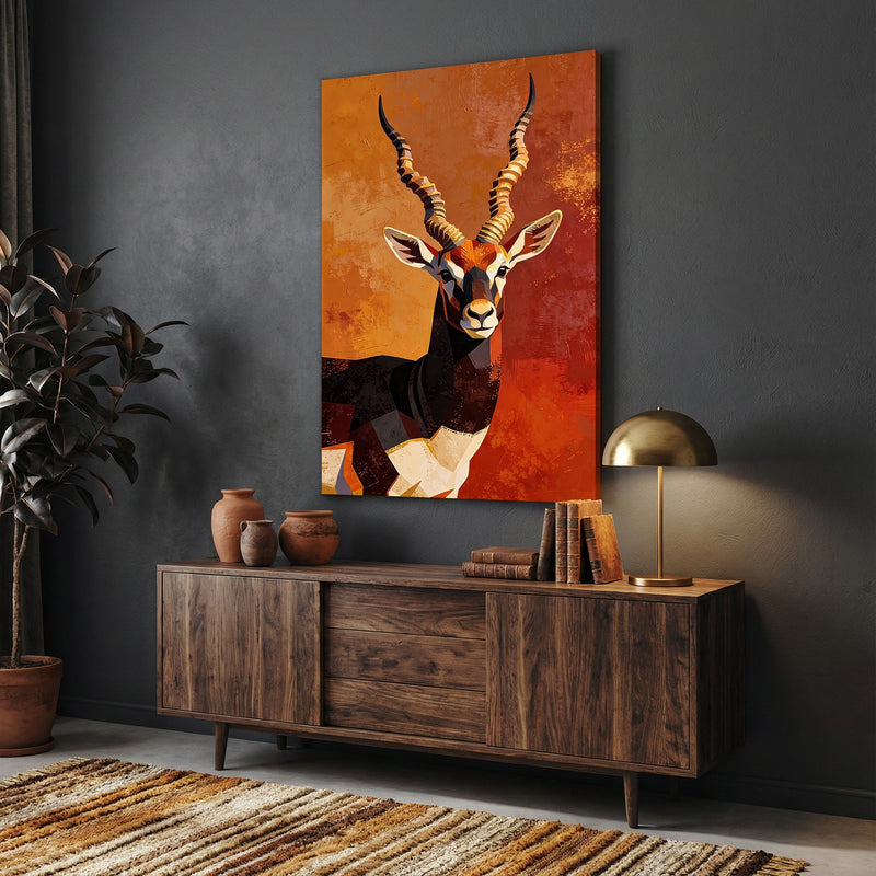 Majestic Antelope – Modern African Wildlife Canvas Wall Art