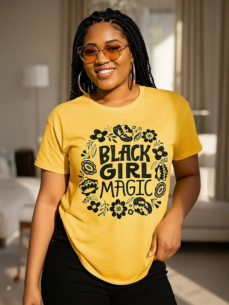 The Black Girl Magic Floral Statement Tee