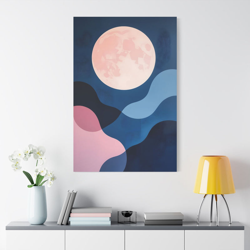 Moonlit Flow Abstract Canvas Wall Art