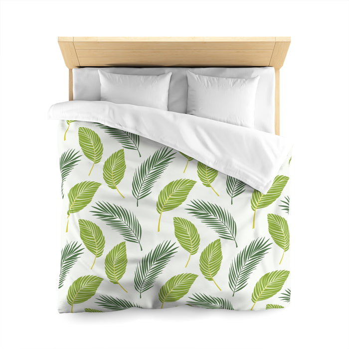 Verdant Palm Leaf Duvet Cover – Botanical Minimalist Design