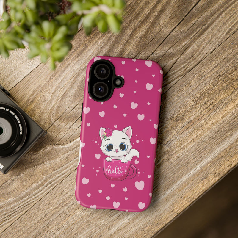 Hello Kitty Pink Tough iPhone® Case - Cute Cat Heart Phone Cover