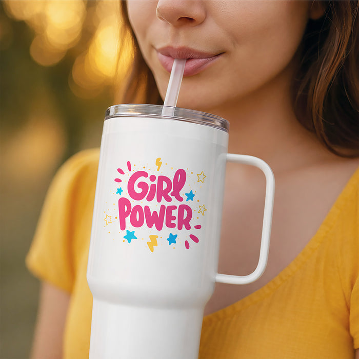 Girl Power Travel Mug with Handle