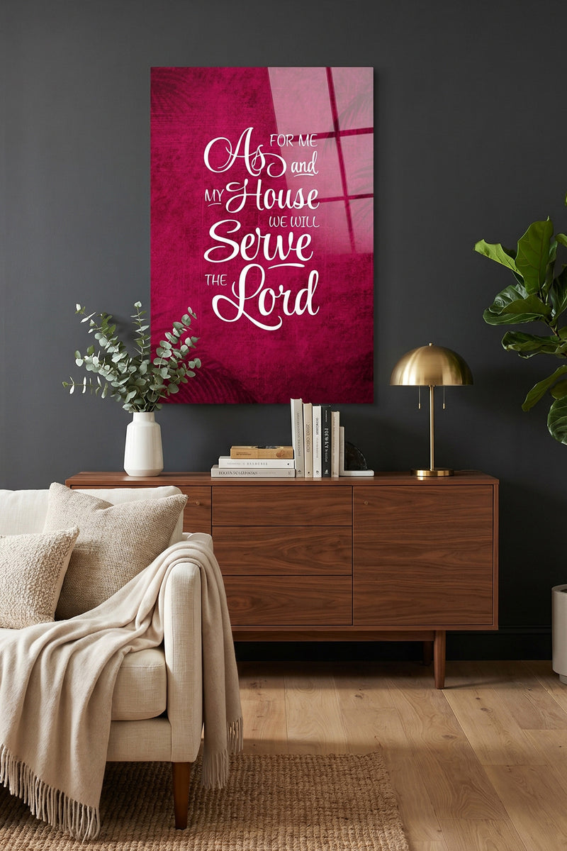 As For Me and My House Joshua 24:15 Scripture Glossy Metal Wall Art