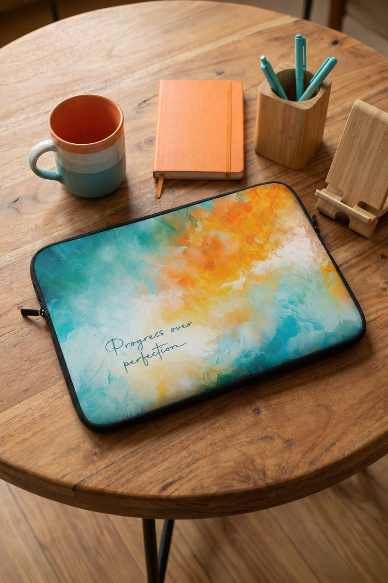 Progress Over Perfection Abstract Art Laptop Sleeve