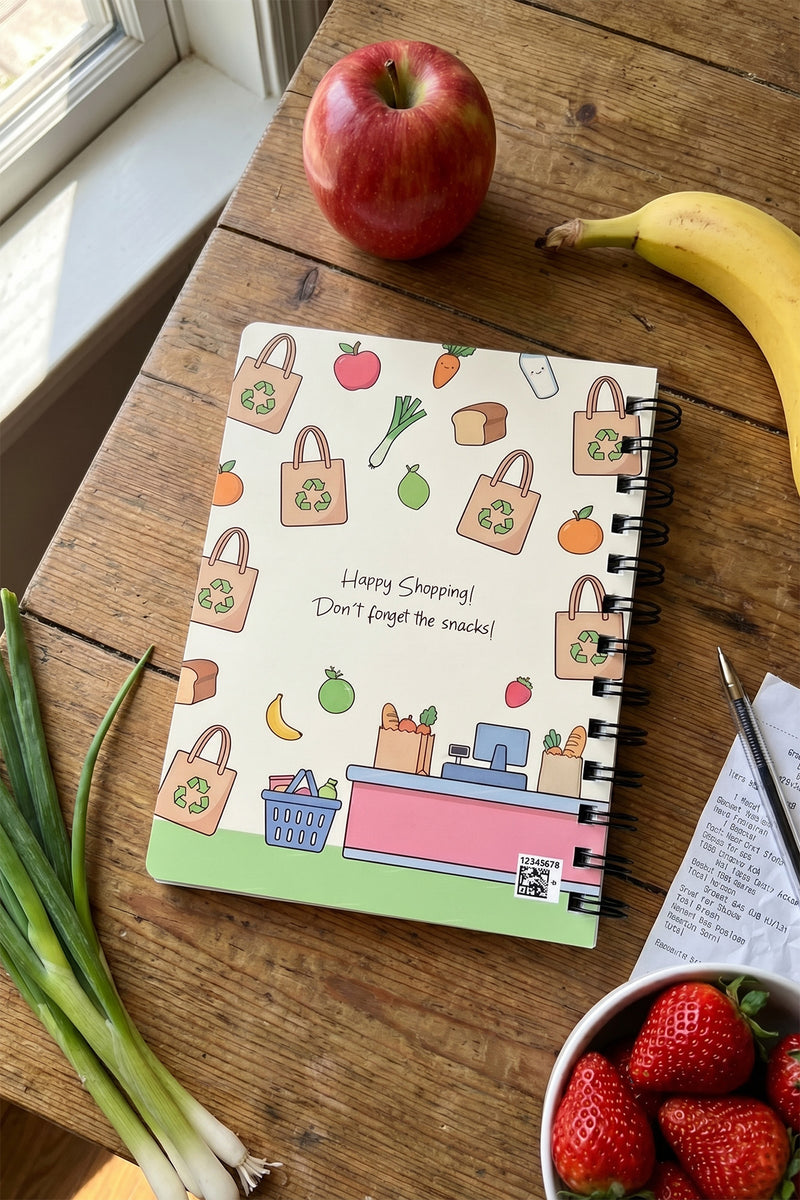 Cute Kawaii Grocery Shopping List Spiral Bound Journal