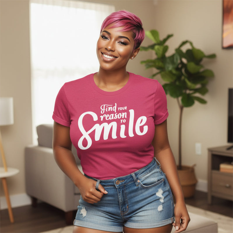 Find Your Reason to Smile T-Shirt – Inspirational Unisex Graphic Tee