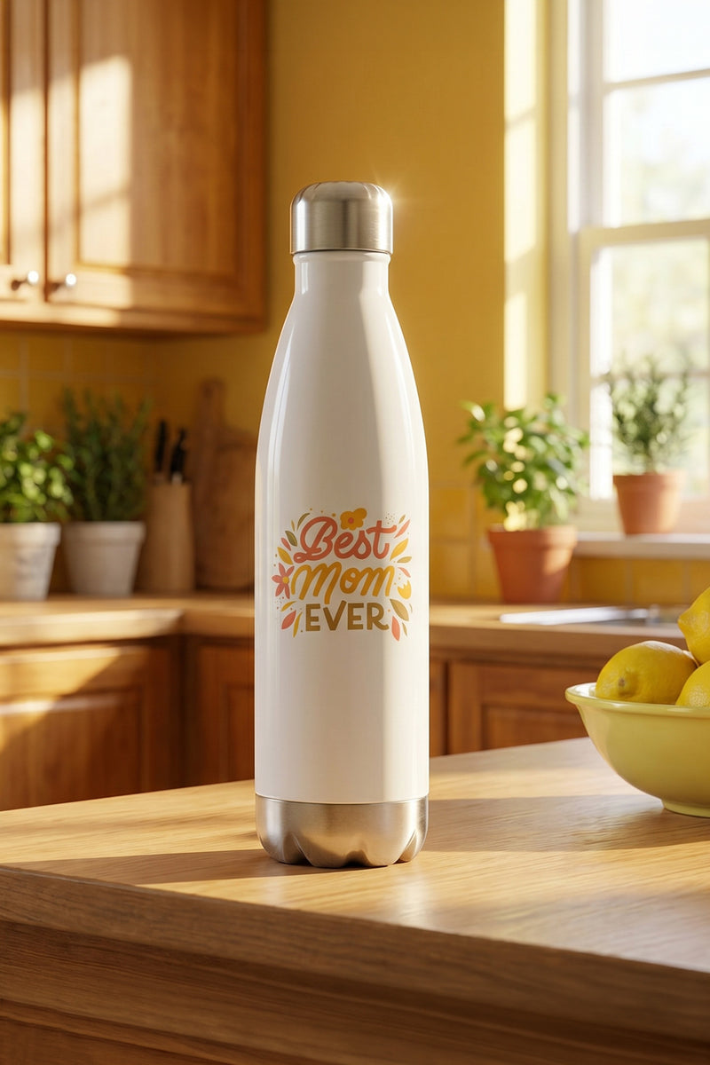 Floral Gratitude | Best Mom Ever Stainless Steel Water Bottle