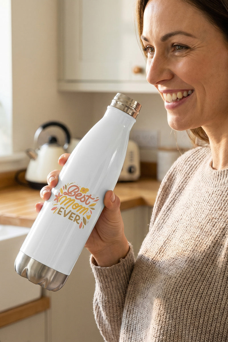 Floral Gratitude | Best Mom Ever Stainless Steel Water Bottle