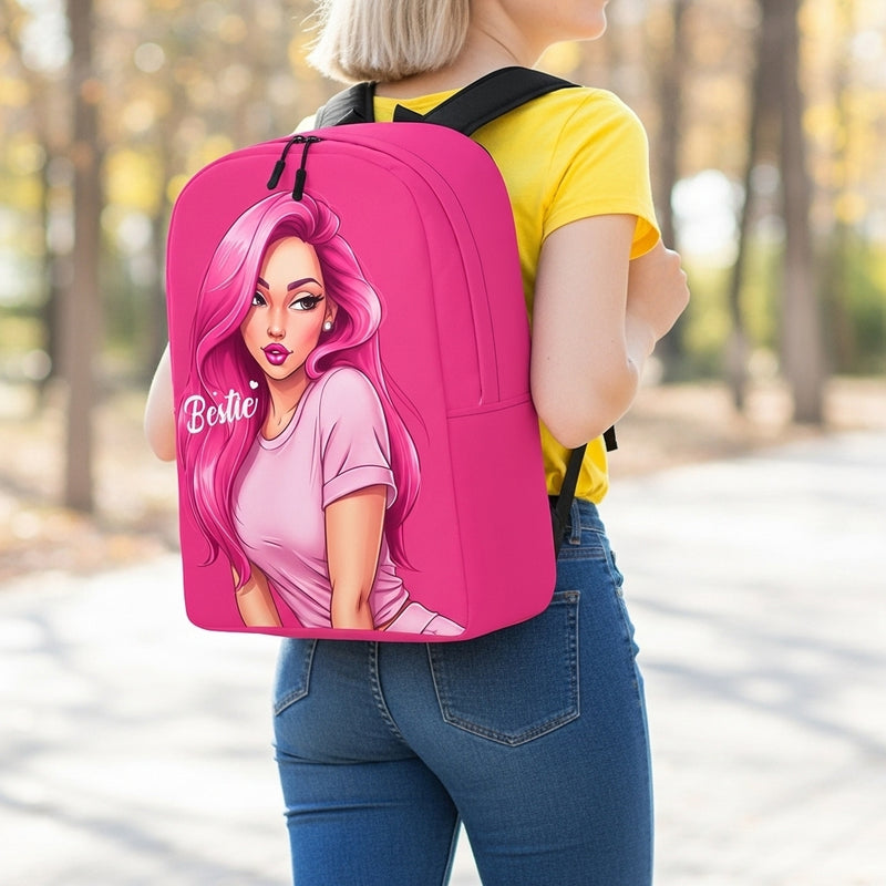 Bestie – Minimalist Chic Pink Backpack