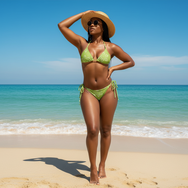 Samantha Sol Olive Breeze String Bikini