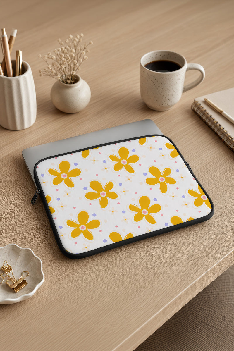 Whimsical Meadow Daisy Laptop Sleeve