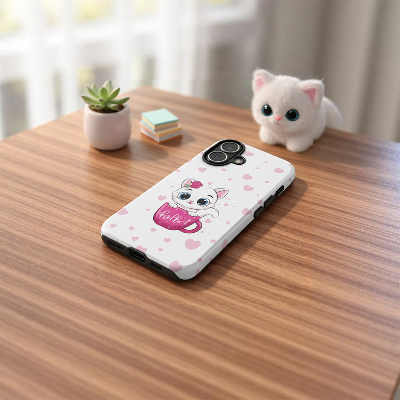 Hello Kitty White Tough iPhone® Case - Cute Cat Heart Phone Cover