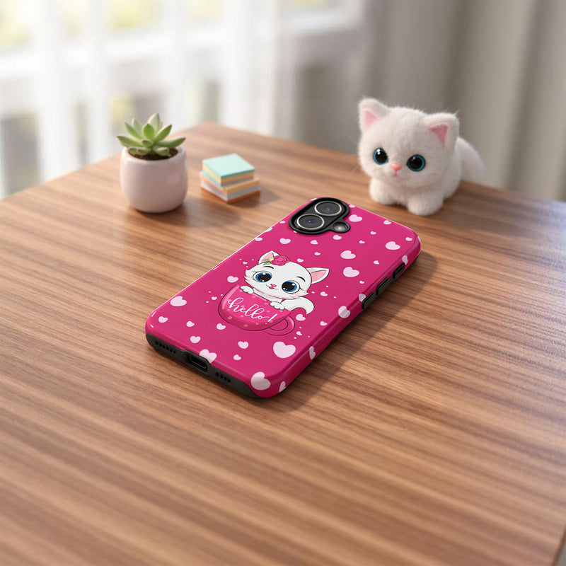Hello Kitty Pink Tough iPhone® Case - Cute Cat Heart Phone Cover