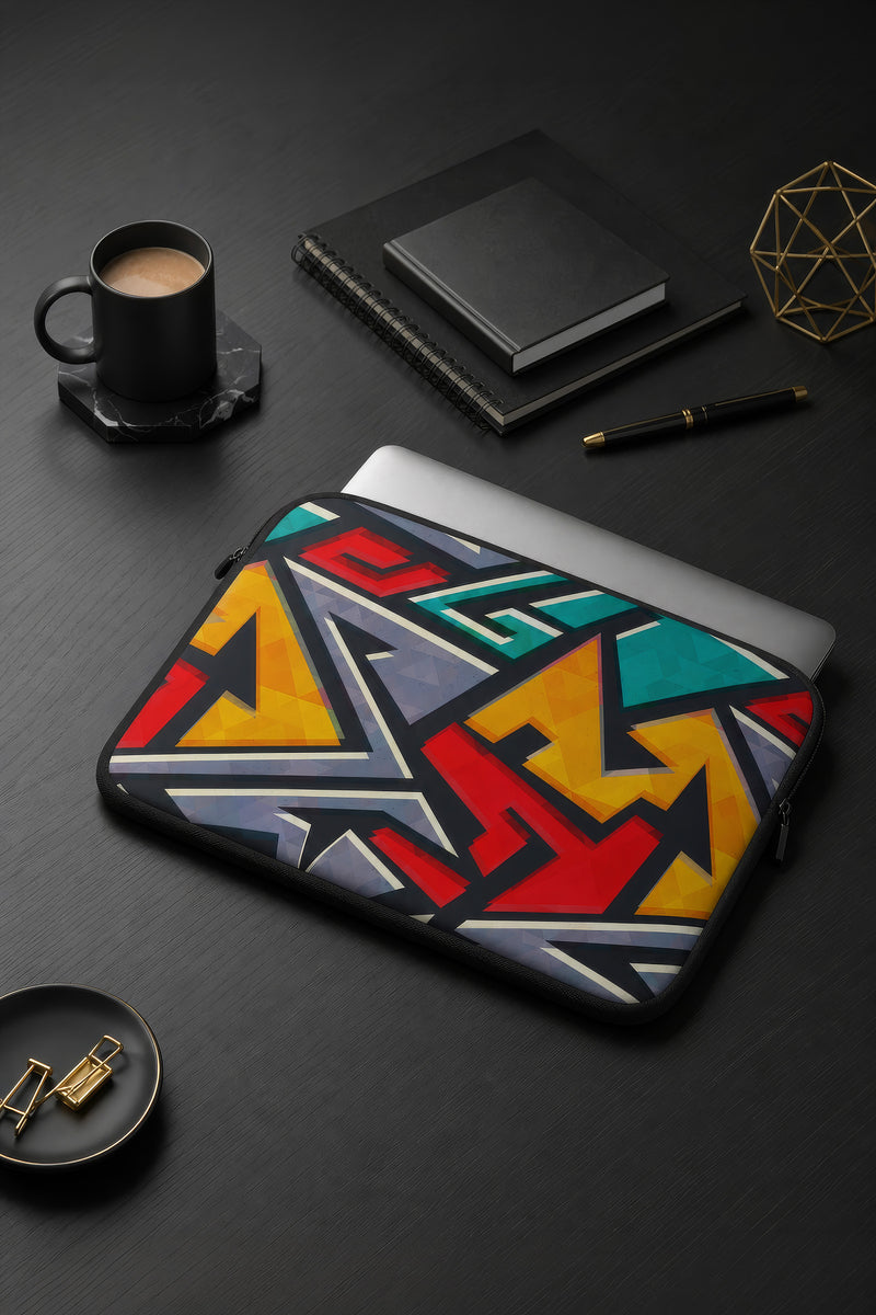 Urban Graffiti Abstract Geometric Laptop Sleeve
