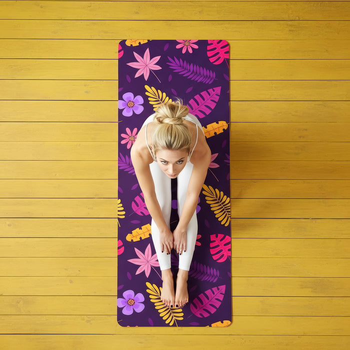Colorful Floral Rubber Yoga Mat