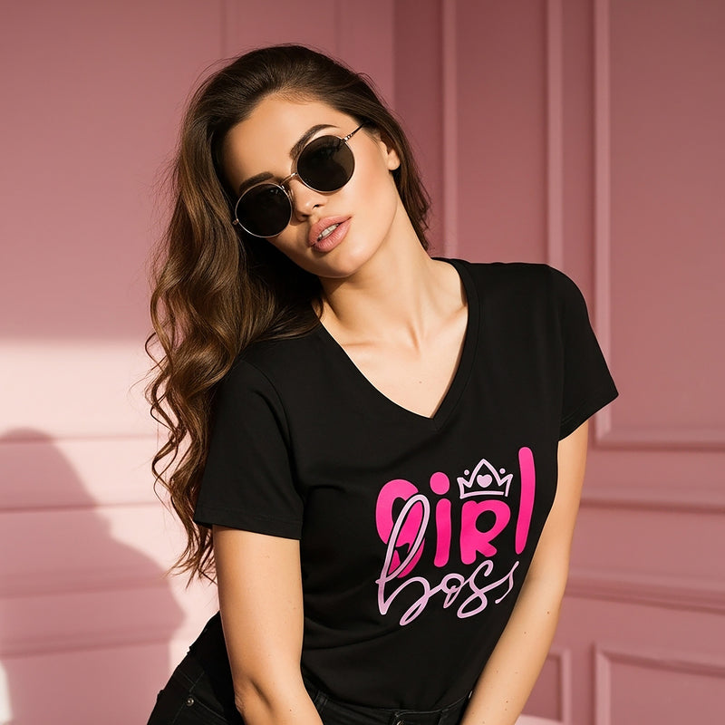 Girl Boss Women’s Relaxed V-Neck T-Shirt