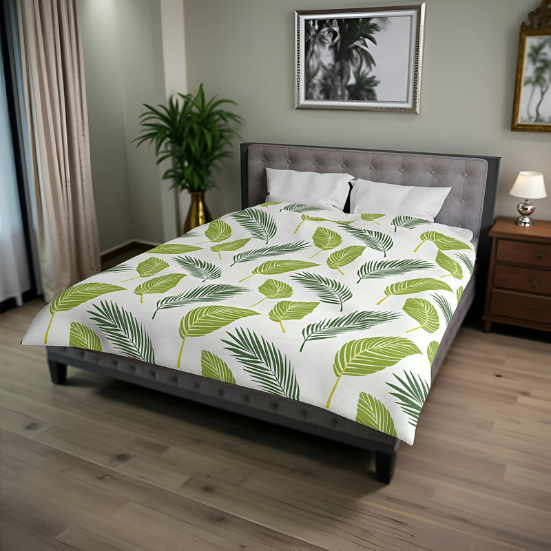 Verdant Palm Leaf Duvet Cover – Botanical Minimalist Design