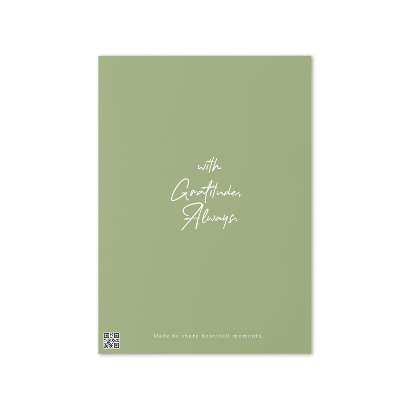 Sage Green & Pastel Rose Thank You Card | Watercolor Floral Gratitude