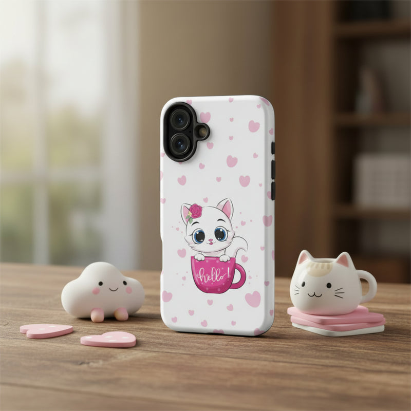 Hello Kitty White Tough iPhone® Case - Cute Cat Heart Phone Cover