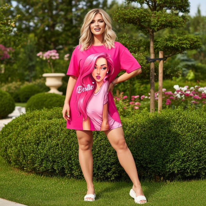 Bestie T-Shirt Dress | Cute Graphic Lounge Dress
