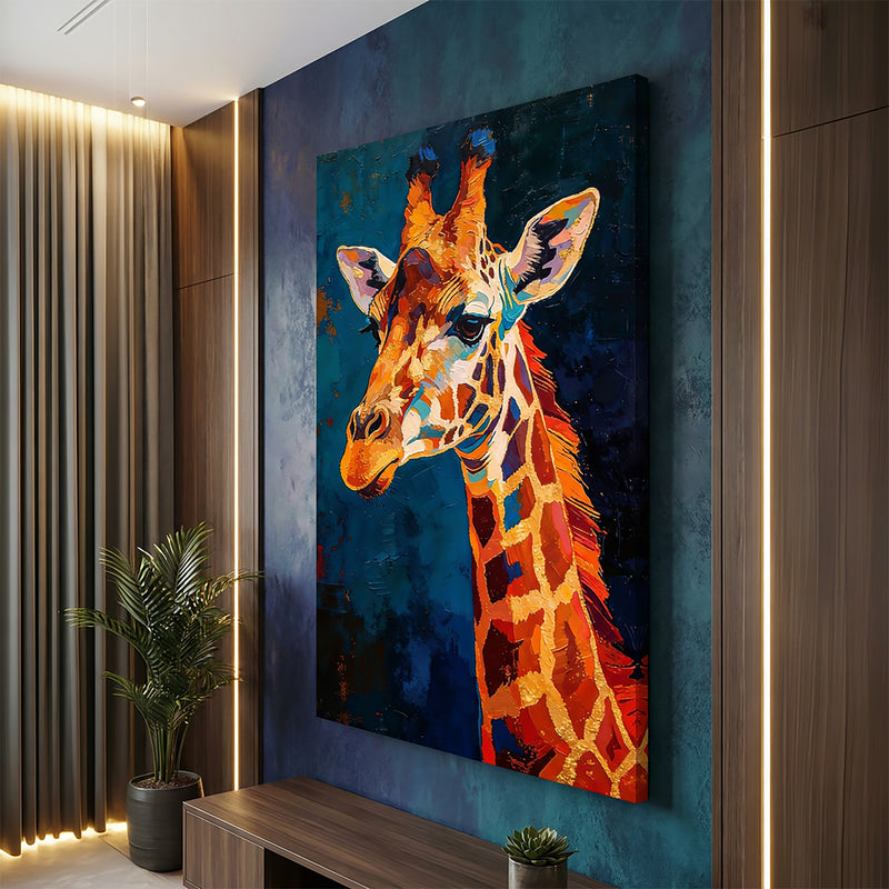 Radiant Giraffe – Modern African Wildlife Canvas Wall Art