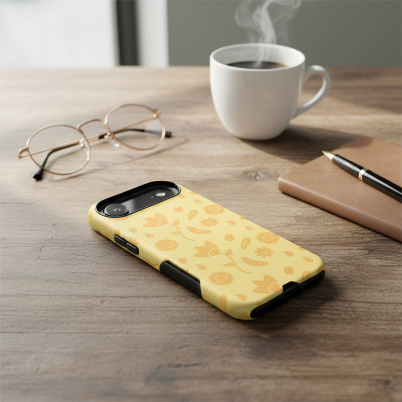 Golden Bloom Tough  iPhone® Case – Floral Protective Phone Cover