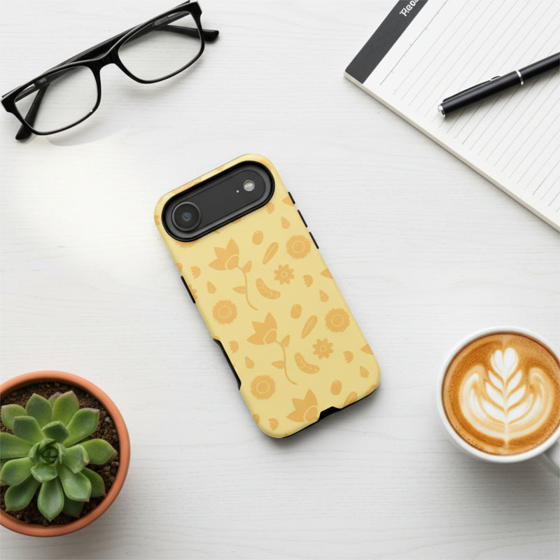 Golden Bloom Tough  iPhone® Case – Floral Protective Phone Cover